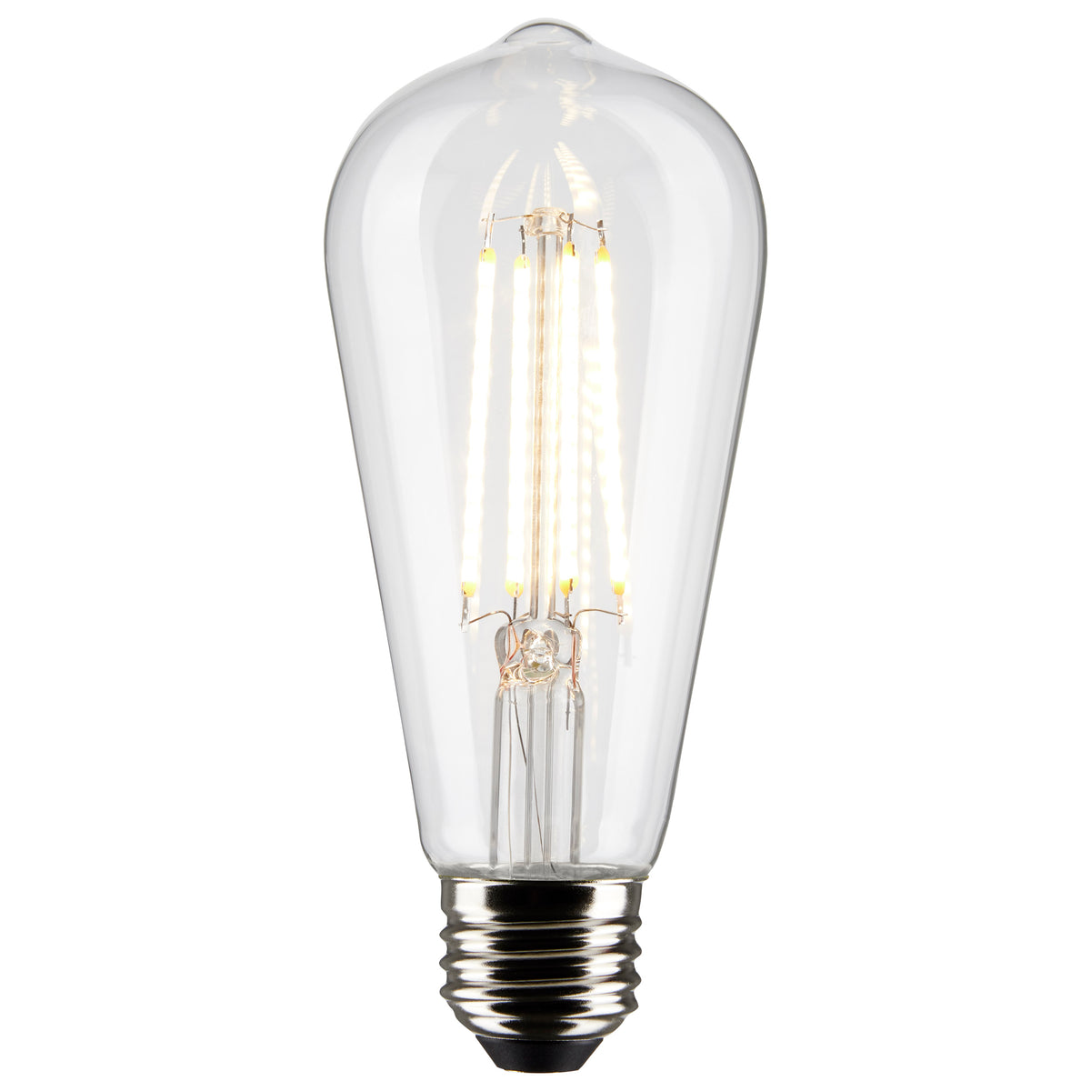 8 Watt ST19 LED Filament - Clear: Medium Base - 2700K - 800 Lumens - 2-Pack