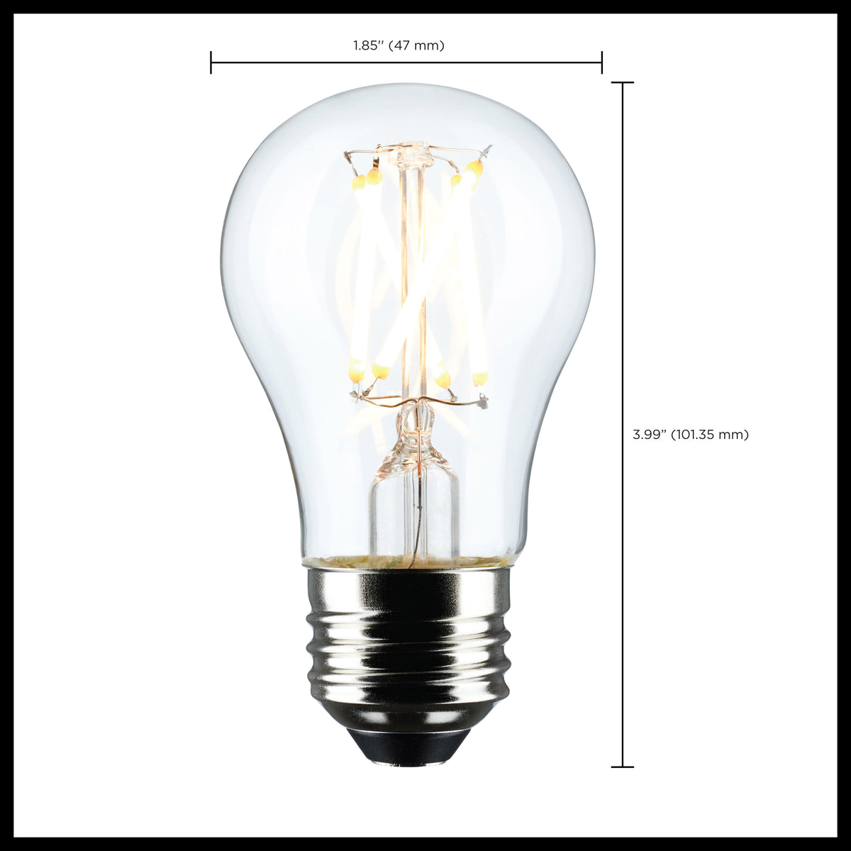 5.5 Watt A15 LED Filament - Clear - Medium Base - 2700K - 450 Lumens - 2-Pack