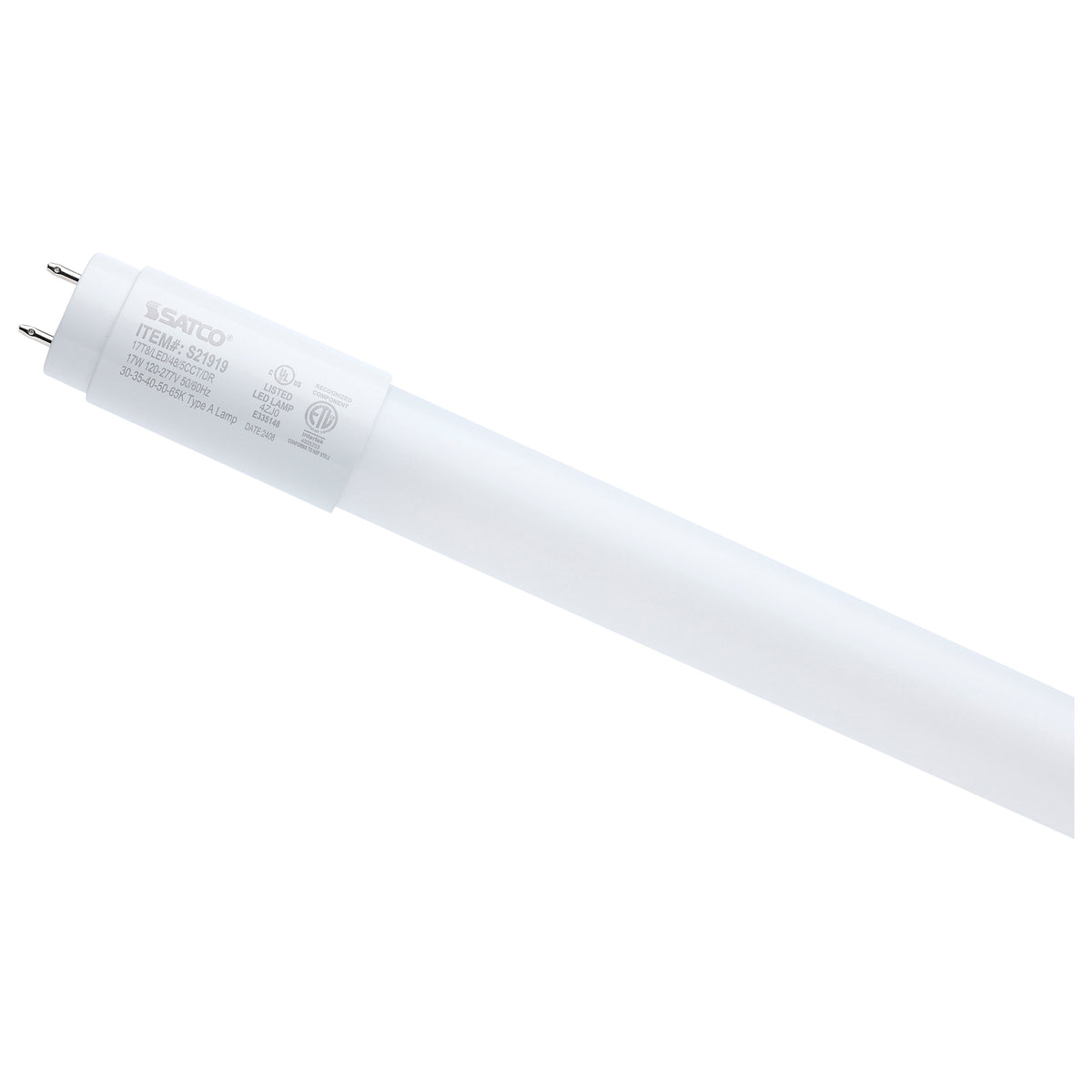 17 Watt - 4 Foot T8 LED - G13 Base - 30K/35K/40K/50K/65K Selectable - Type A - Frost