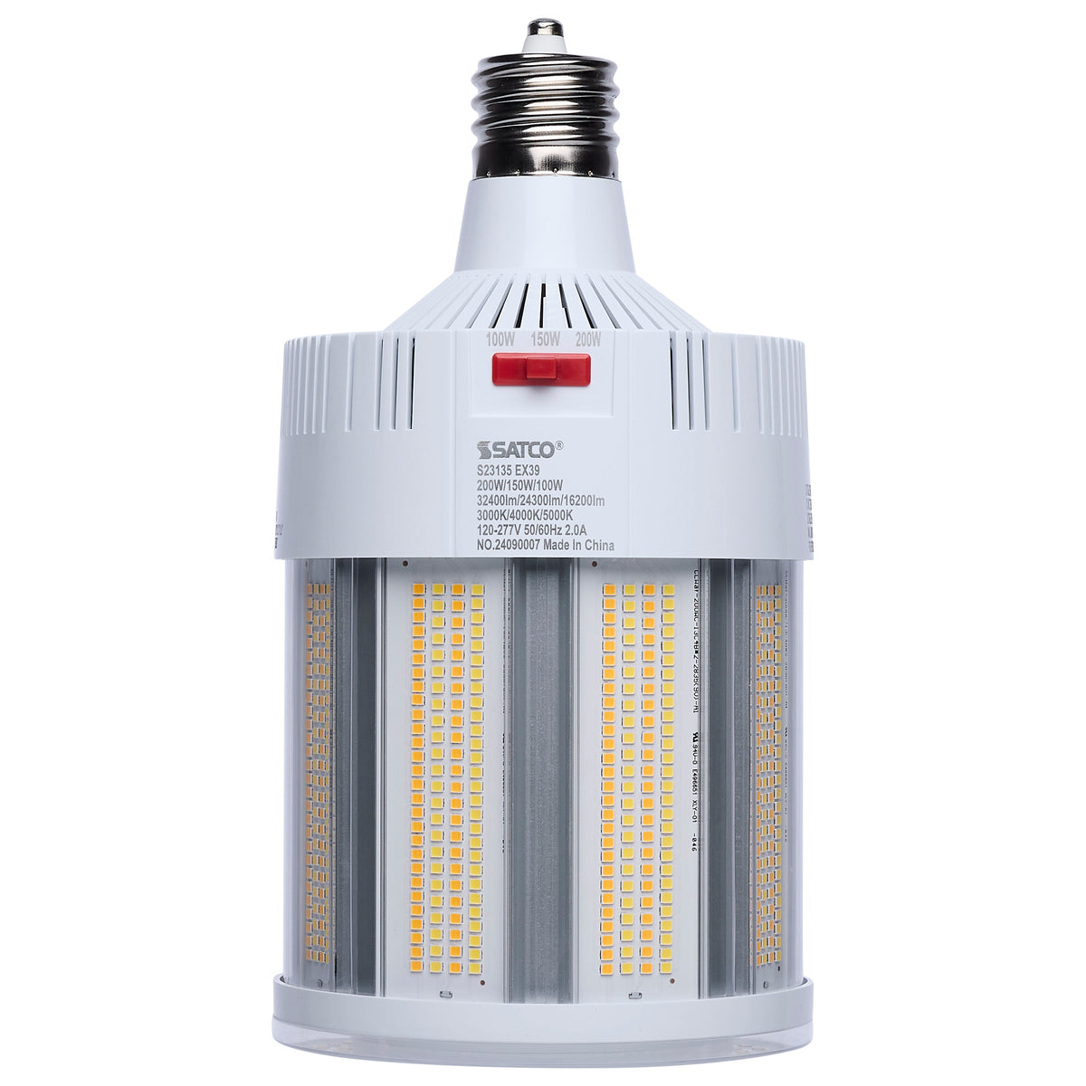 200/150/100 Watt - 30K/40K/50K - Field Selectable LED - Corncob - Mogul Extended Base - 120-277 Ranged Voltage - 500 Watt HID