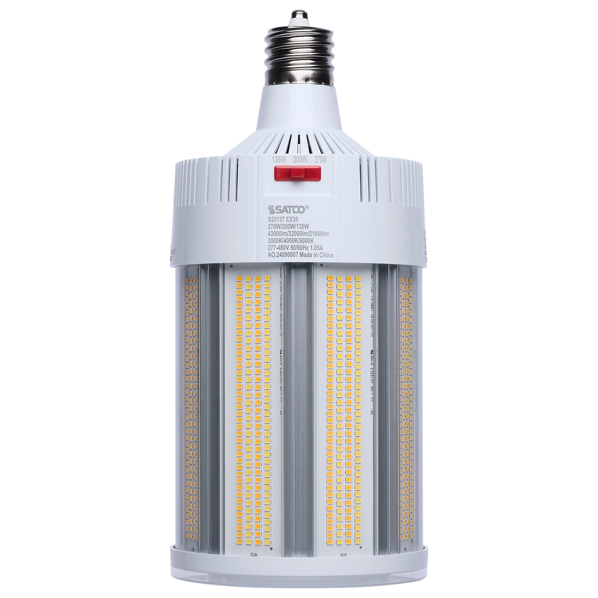 270/200/135 Watt - 30K/40K/50K - Field Selectable LED - Corncob - Mogul Extended Base - 277-480 Ranged Voltage - 600 Watt HID