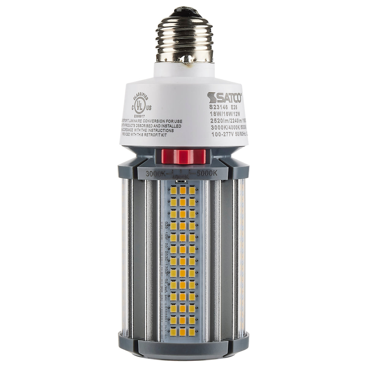 18/16/12 Wattage Selectable - LED HID Replacement - CCT Selectable - Type B - Ballast Bypass - Medium base - 120-277 Volt - ColorQuick Technology - PowerQuick Technology