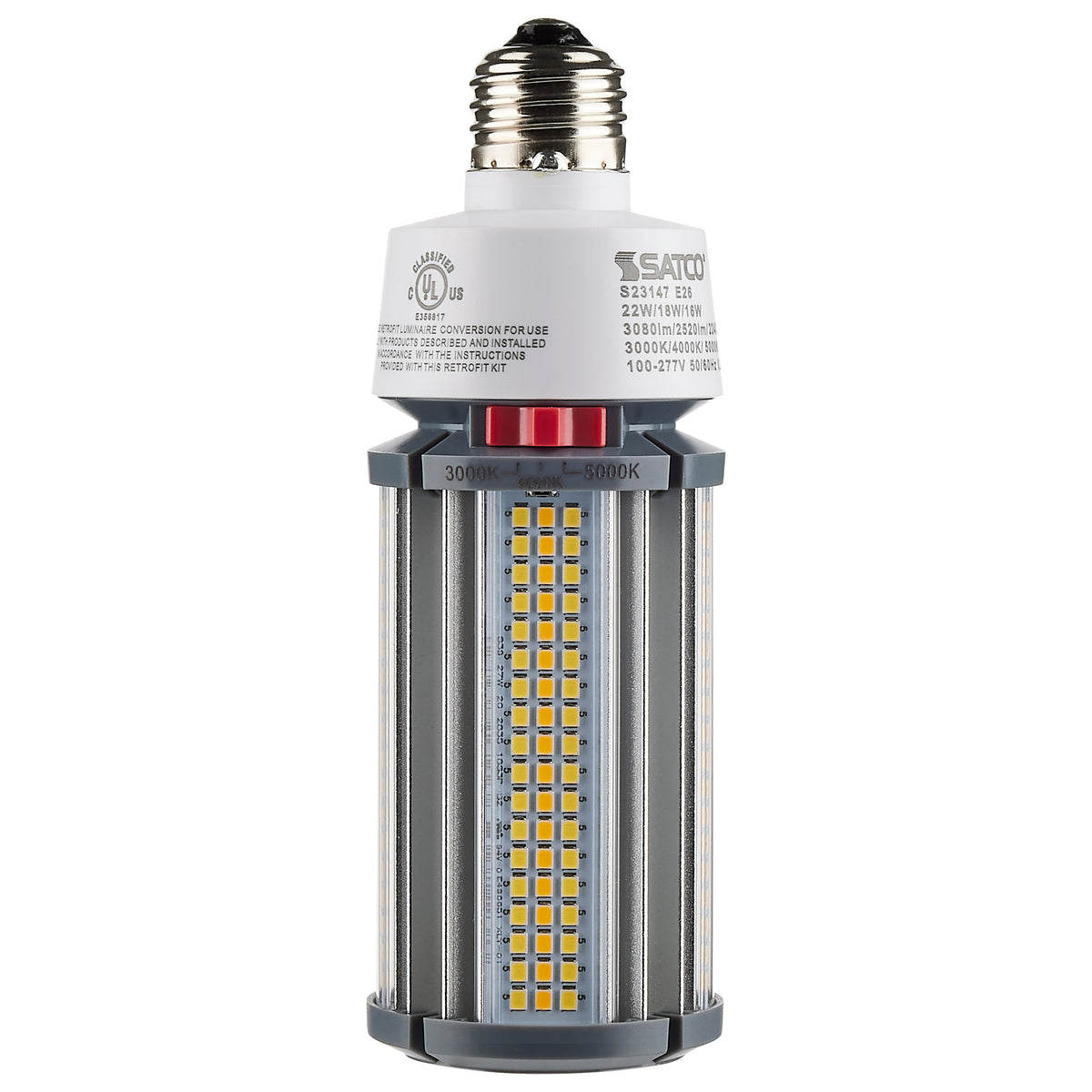 22/18/16 Wattage Selectable - LED HID Replacement - CCT Selectable - Type B - Ballast Bypass - Medium base - 120-277 Volt - ColorQuick Technology - PowerQuick Technology