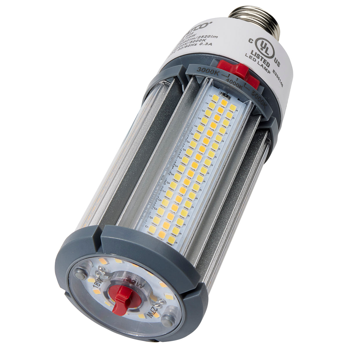27/22/18 Wattage Selectable - LED HID Replacement - CCT Selectable - Type B - Ballast Bypass - Medium base - 120-277 Volt - ColorQuick Technology - PowerQuick Technology