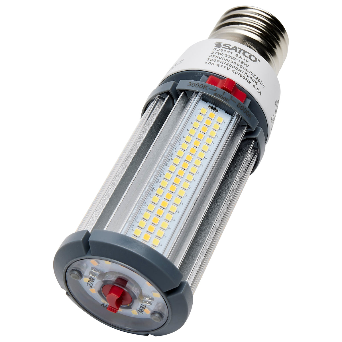 27/22/18 Wattage Selectable - LED HID Replacement - CCT Selectable - Type B - Ballast Bypass - Extended Mogul base - 120-277 Volt - ColorQuick Technology - PowerQuick Technology
