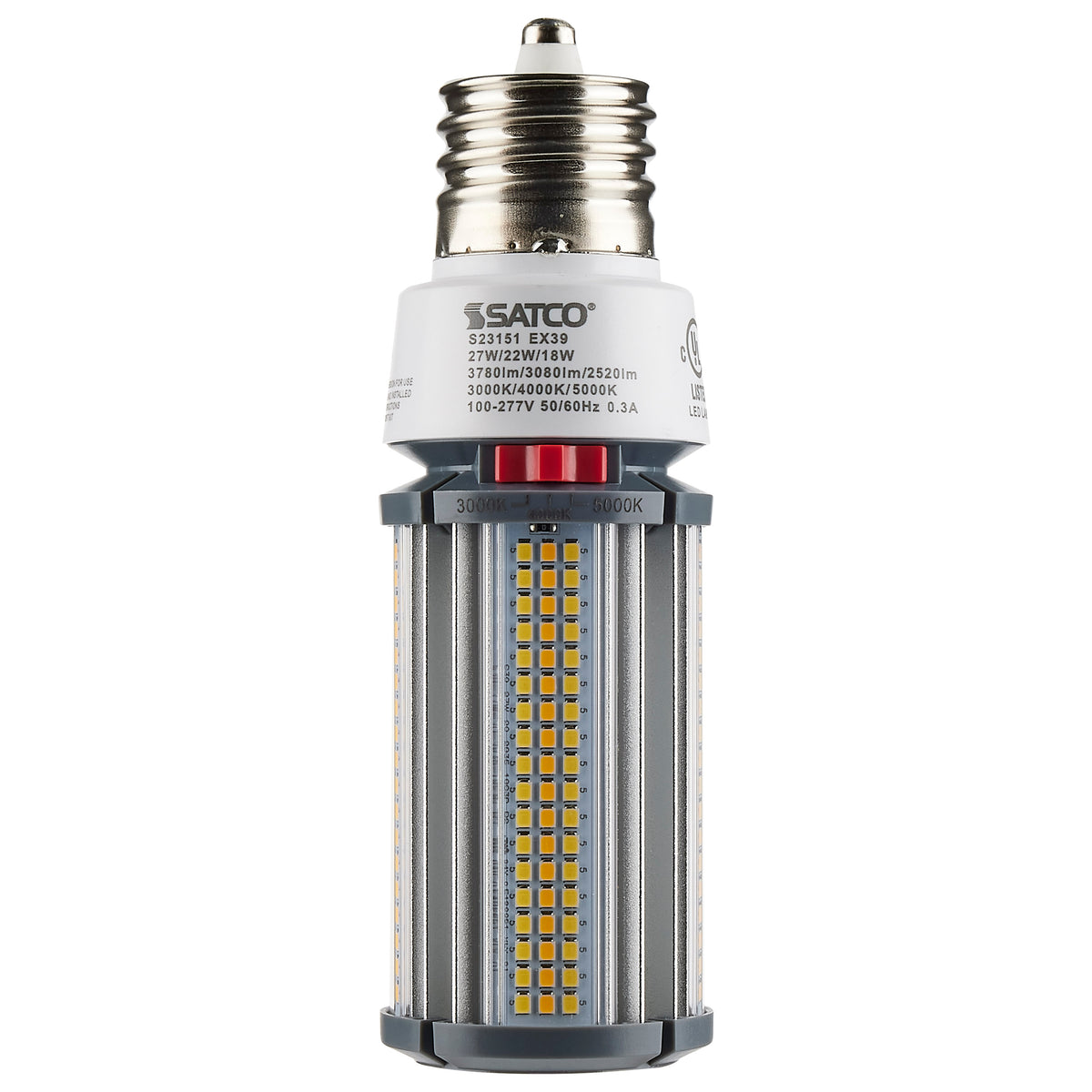 27/22/18 Wattage Selectable - LED HID Replacement - CCT Selectable - Type B - Ballast Bypass - Extended Mogul base - 120-277 Volt - ColorQuick Technology - PowerQuick Technology