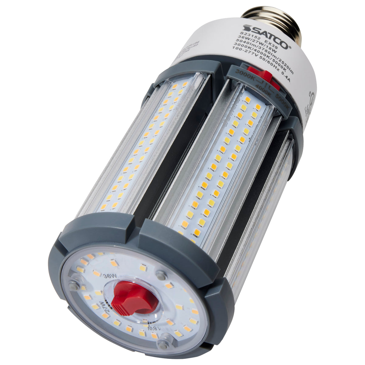 36/27/18 Wattage Selectable - LED HID Replacement - CCT Selectable - Type B - Ballast Bypass - Extended Mogul base - 120-277 Volt - ColorQuick Technology - PowerQuick Technology