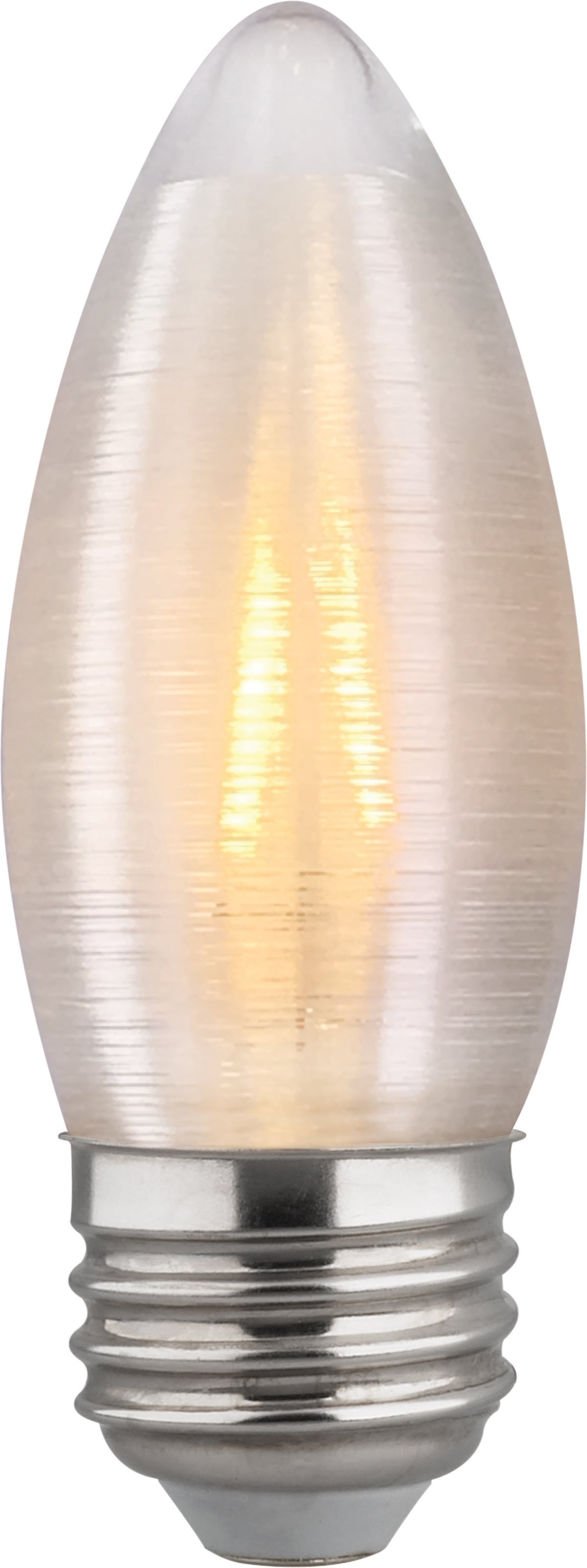 2 Watt C11 LED Filament - Satin Spun - Clear - Medium base - 2700K - 120 Lumens - 120 Volt