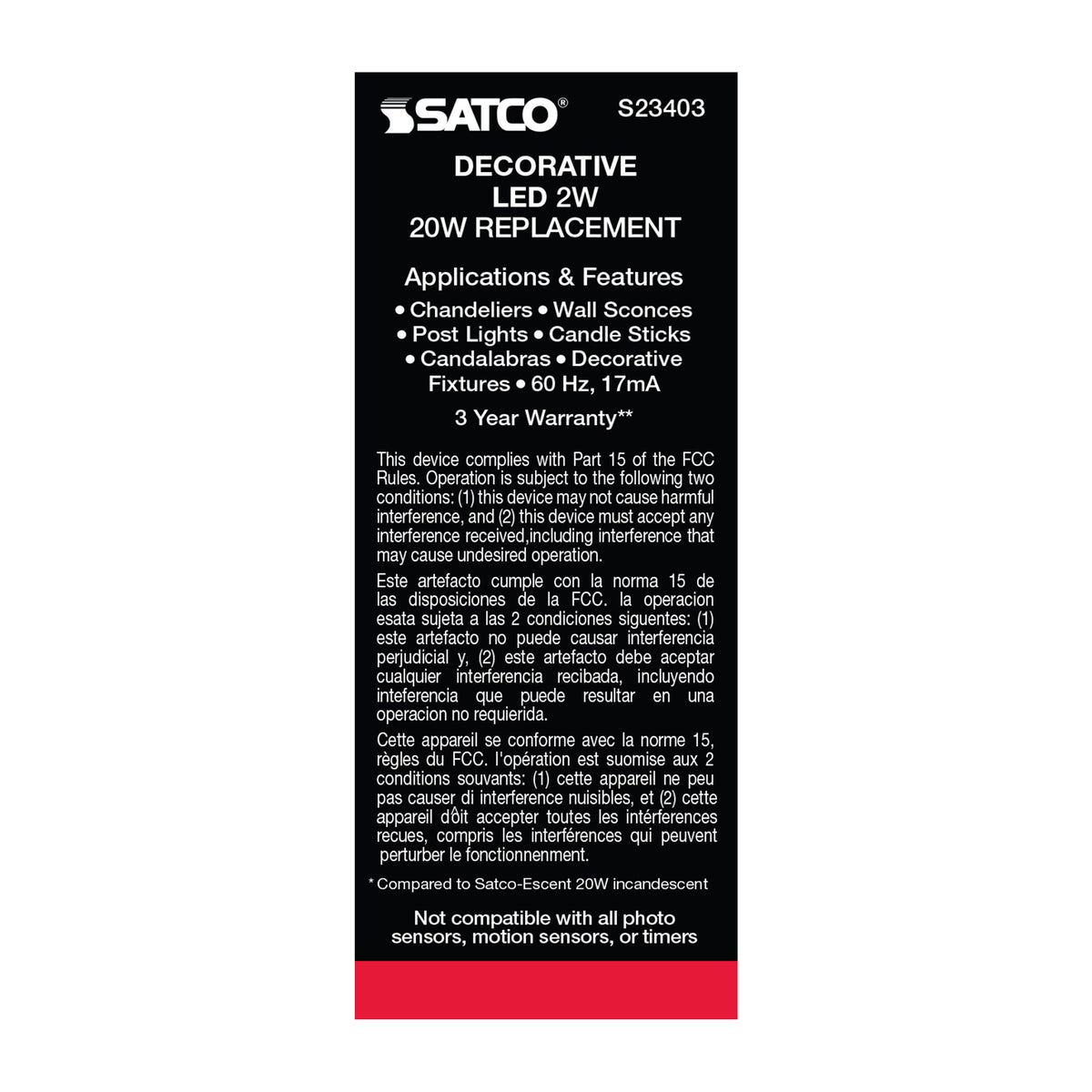 2 Watt C11 LED Filament - Satin Spun - Clear - Medium base - 2700K - 120 Lumens - 120 Volt