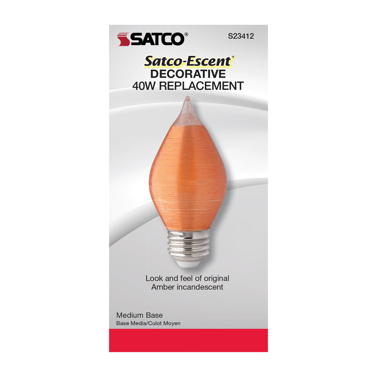 4 Watt C15 LED Filament - Satin Spun - Amber - Medium base - 2100K - 240 Lumens - 120 Volt