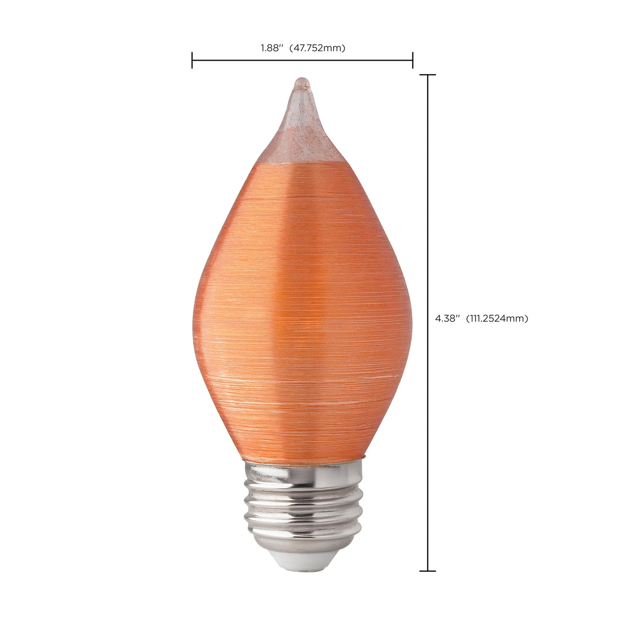 4 Watt C15 LED Filament - Satin Spun - Amber - Medium base - 2100K - 240 Lumens - 120 Volt