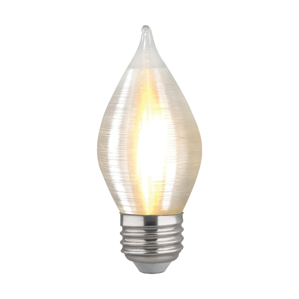 4 Watt C15 LED Filament - Satin Spun - Clear - Medium base - 2700K - 300 Lumens - 120 Volt