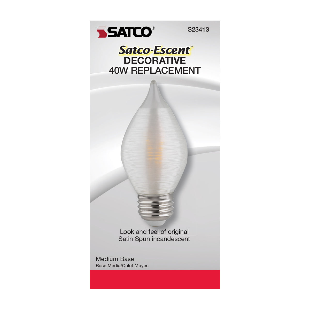 4 Watt C15 LED Filament - Satin Spun - Clear - Medium base - 2700K - 300 Lumens - 120 Volt