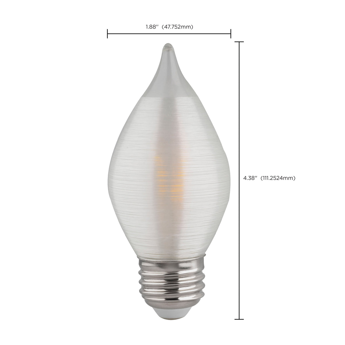 4 Watt C15 LED Filament - Satin Spun - Clear - Medium base - 2700K - 300 Lumens - 120 Volt