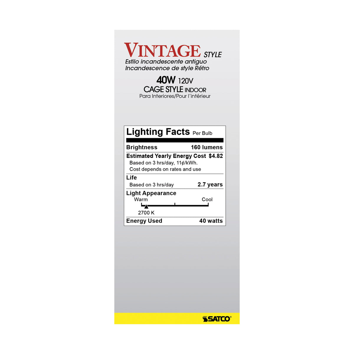 40 Watt ST19 Incandescent - Clear - 3000 Average rated hours - 160 Lumens - Medium base - 120 Volt