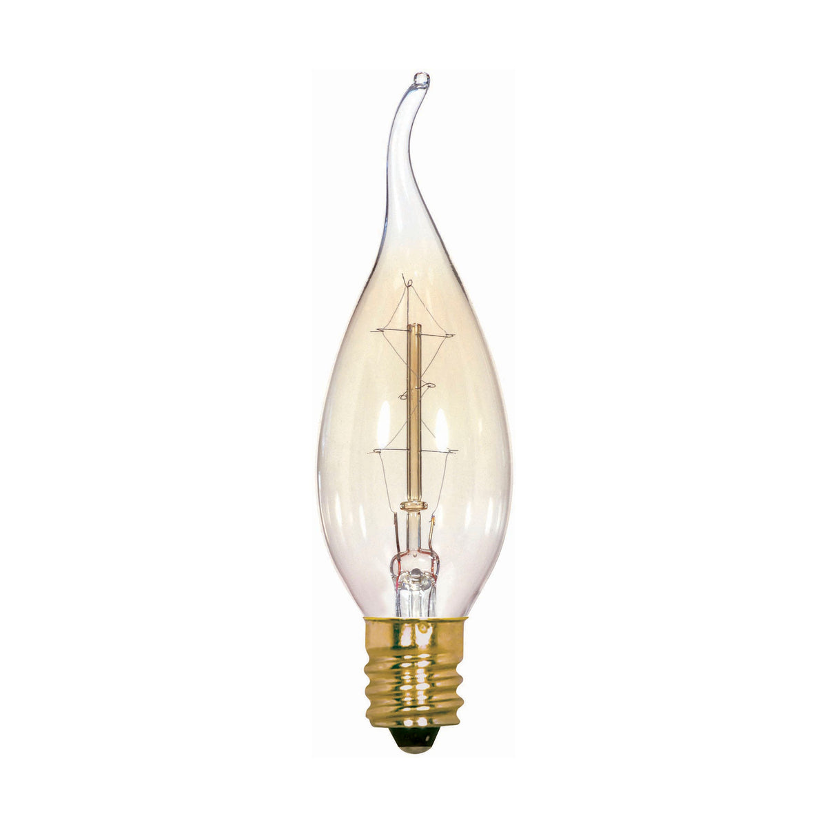 25 Watt CA8 Incandescent - Clear - 3000 Average rated hours - 100 Lumens - Candelabra base - 120 Volt bulb or fixture view