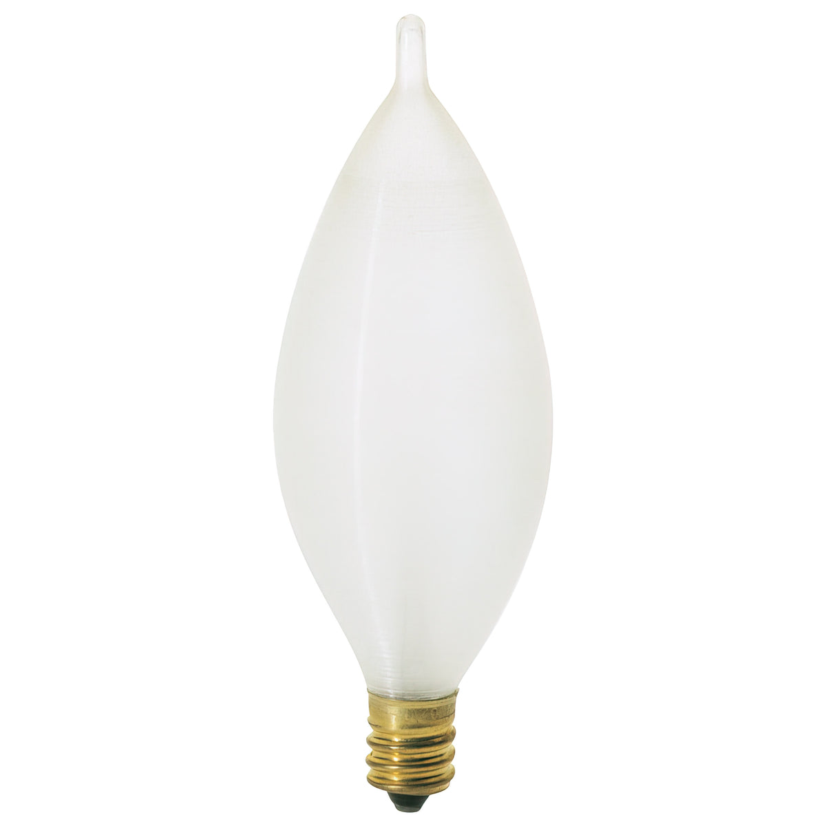25 Watt C11 Incandescent - Spun White - 4000 Average rated hours - 160 Lumens - Candelabra base - 120 Volt - Carded lighting