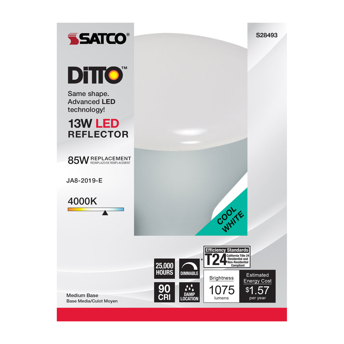 13 Watt - BR40 LED - 4000K - Medium base - 120 Volt