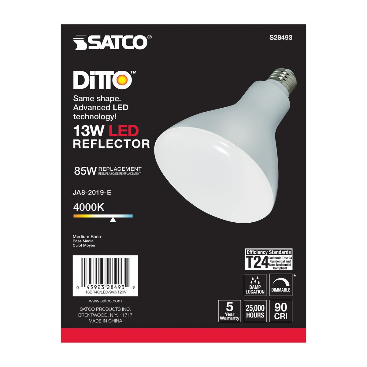 13 Watt - BR40 LED - 4000K - Medium base - 120 Volt