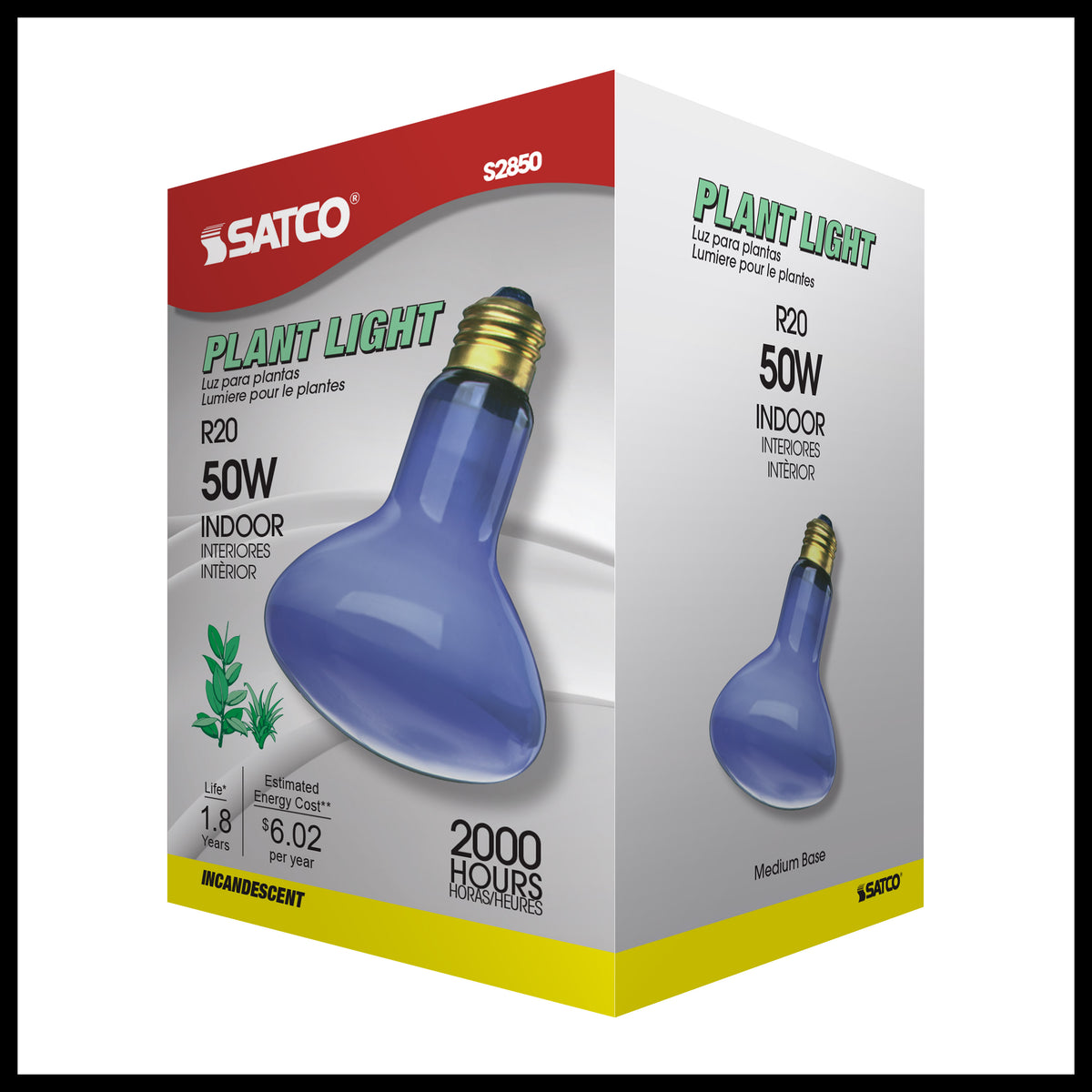 50 Watt R20 Incandescent - Grow - 2000 Average rated hours - Medium base - 120 Volt