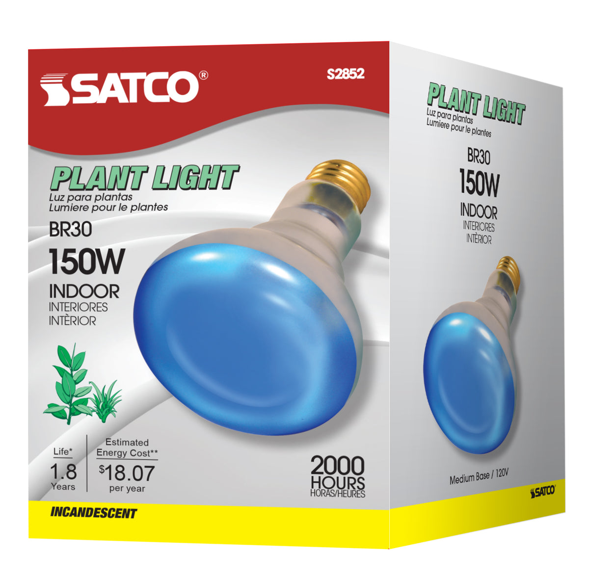 150 Watt BR30 Incandescent - Grow - 2000 Average rated hours - Medium base - 120 Volt