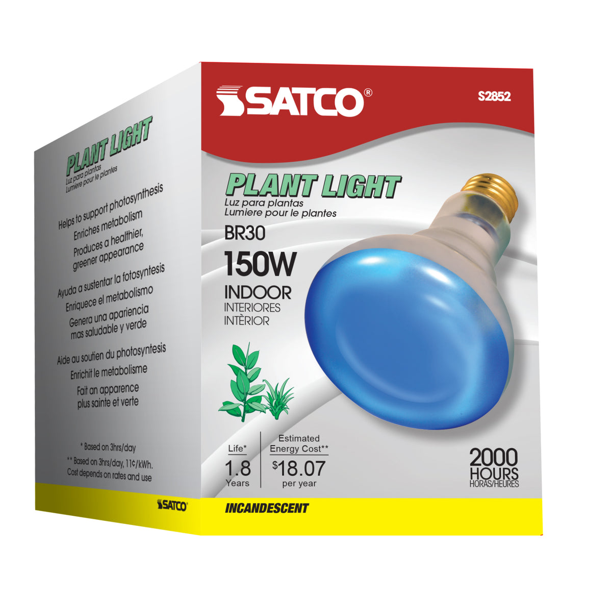 150 Watt BR30 Incandescent - Grow - 2000 Average rated hours - Medium base - 120 Volt