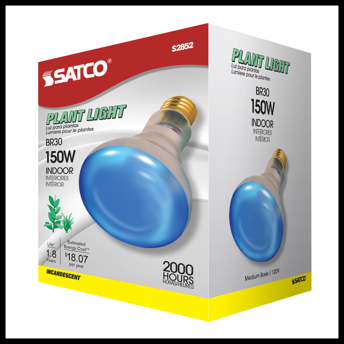 150 Watt BR30 Incandescent - Grow - 2000 Average rated hours - Medium base - 120 Volt
