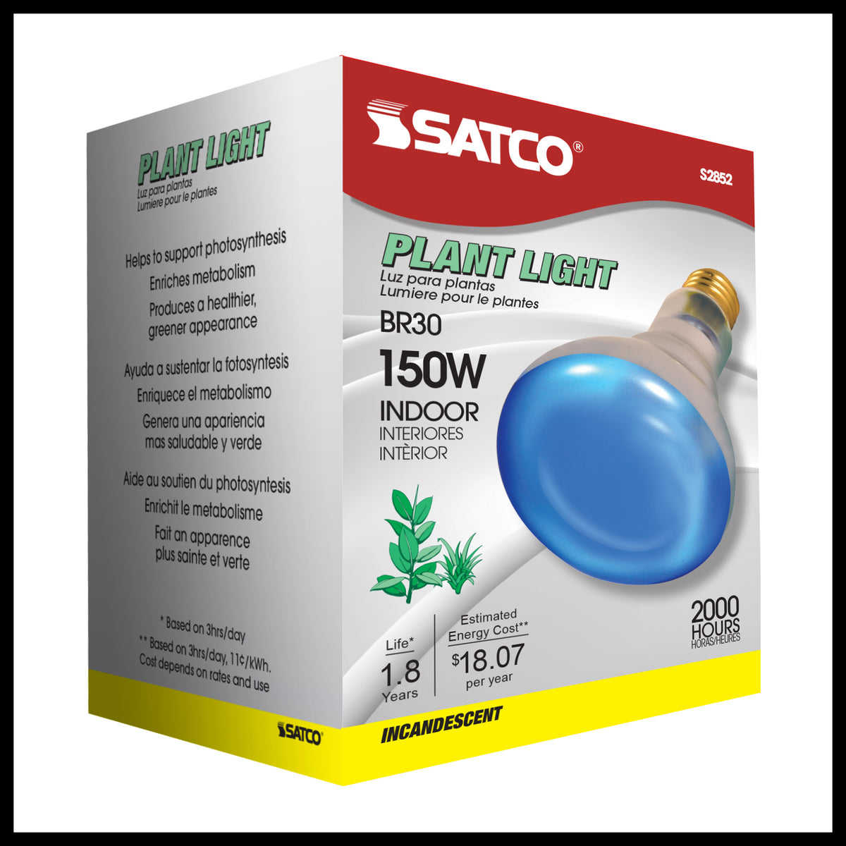 150 Watt BR30 Incandescent - Grow - 2000 Average rated hours - Medium base - 120 Volt