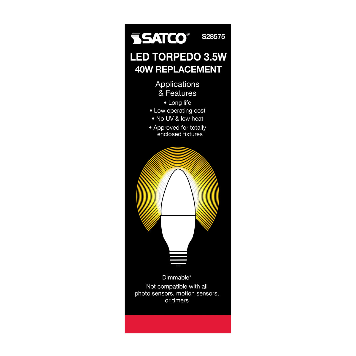 3.5 Watt - B11 LED - 3000K - Medium base - 120 Volt