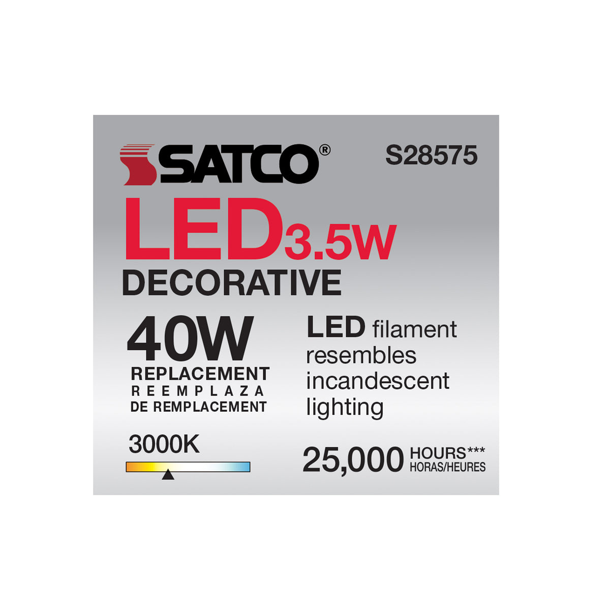 3.5 Watt - B11 LED - 3000K - Medium base - 120 Volt