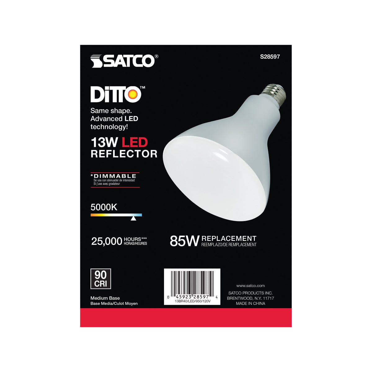 13 Watt - BR40 LED - 5000K - Medium base - 120 Volt