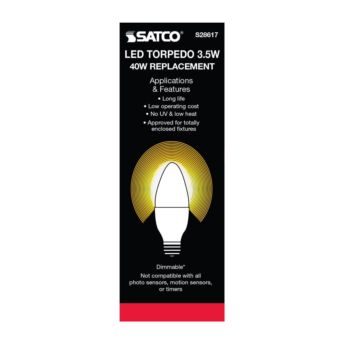 3.5 Watt - B11 LED - 2700K - Medium base - 120 Volt