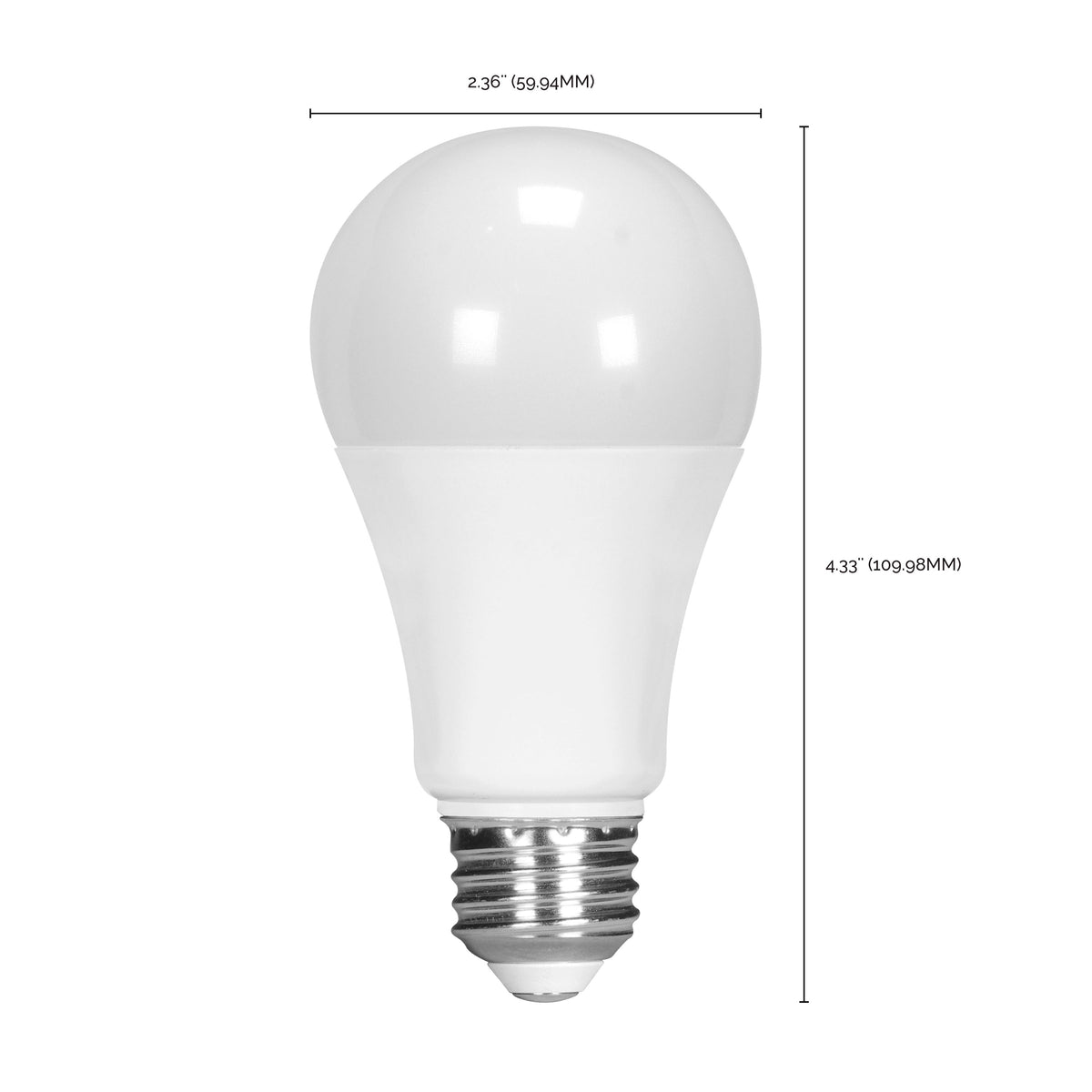 11.5 Watt - A19 LED - 90CRI - 3000K - Medium base - 220 deg. Beam Angle - 120 Volt - 1100 Lumens - CEC