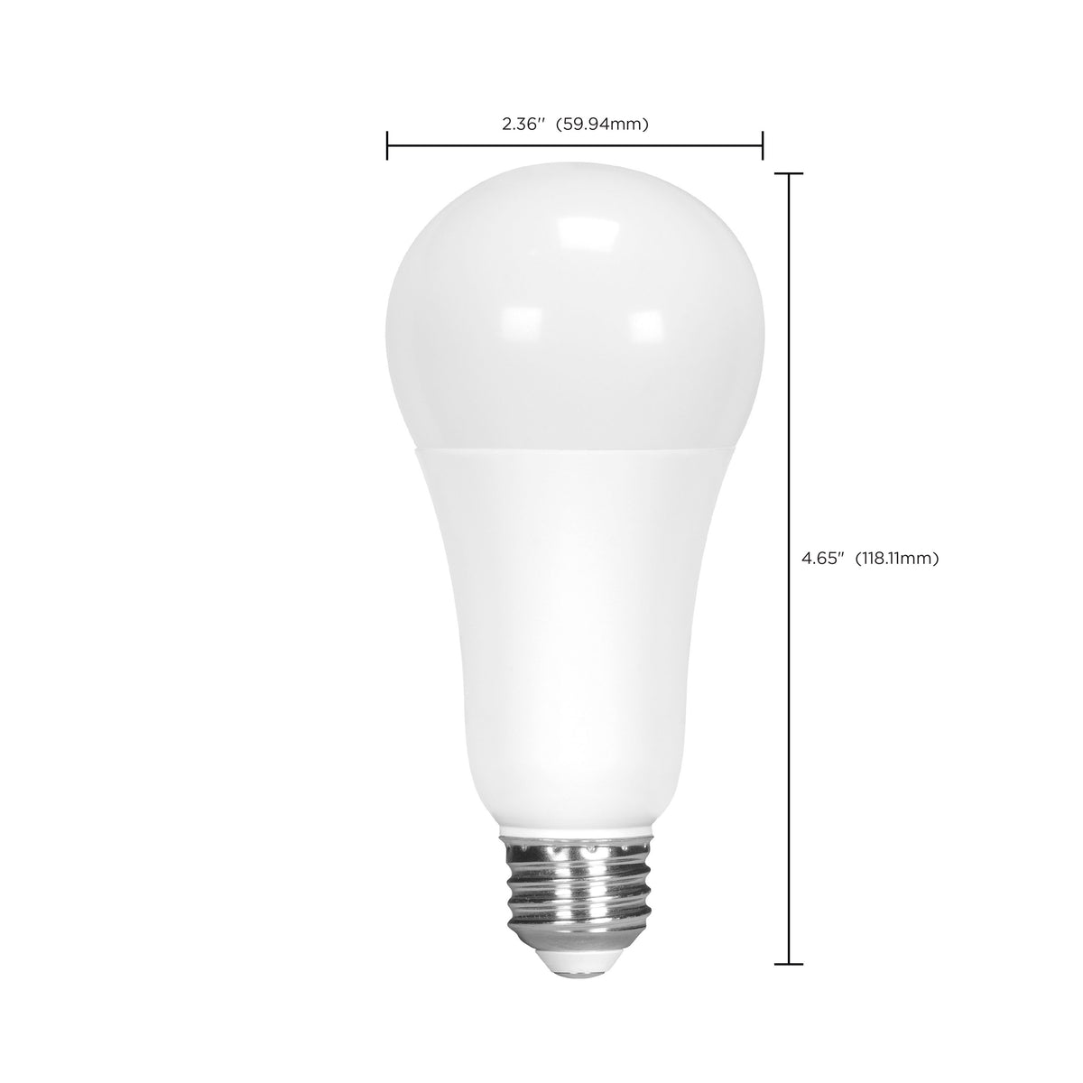16.5 Watt - A19 LED - 90CRI - 2700K - Medium base - 220 deg. Beam Angle - 120 Volt - 1600 Lumens - CEC