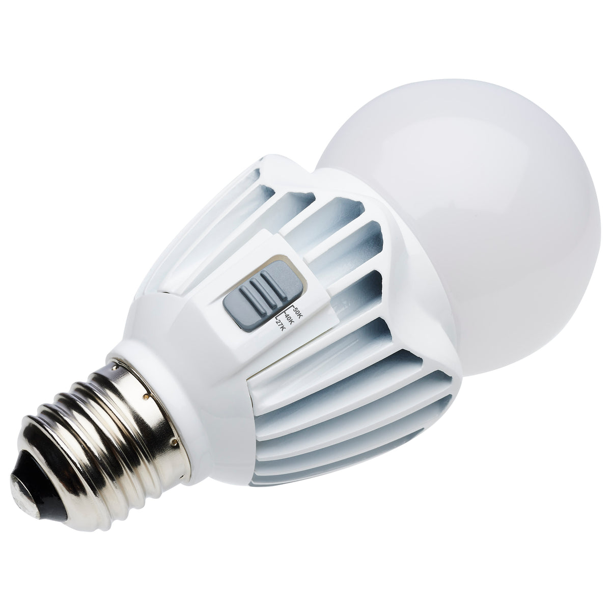 15 Watt LED A21 - High Lumen Output - 27K/40K/50K CCT Selectable - Medium Base - White Finish - 120V-277V