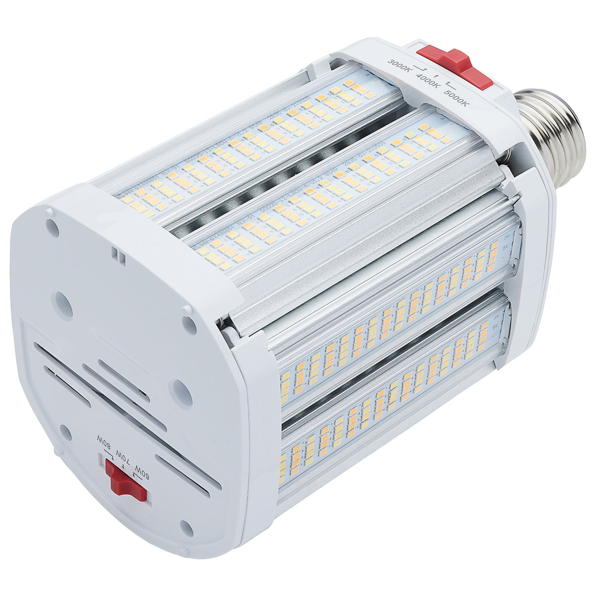 LED Shoe Box Lamp - 60/70/80 Wattage Selectable - 3K/4K/5K CCT Selectable - 120-277 Volt - White Finish