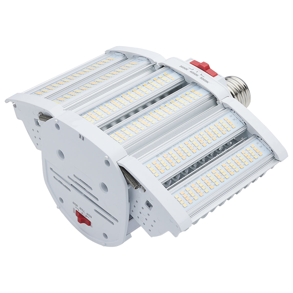 LED Shoe Box Lamp - 60/70/80 Wattage Selectable - 3K/4K/5K CCT Selectable - 120-277 Volt - White Finish