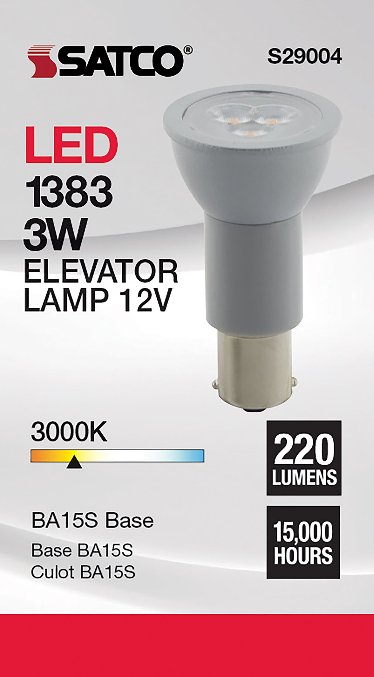 3 Watt - R12 LED - 3000K - Bayonet Single Contact Base - 12 Volt