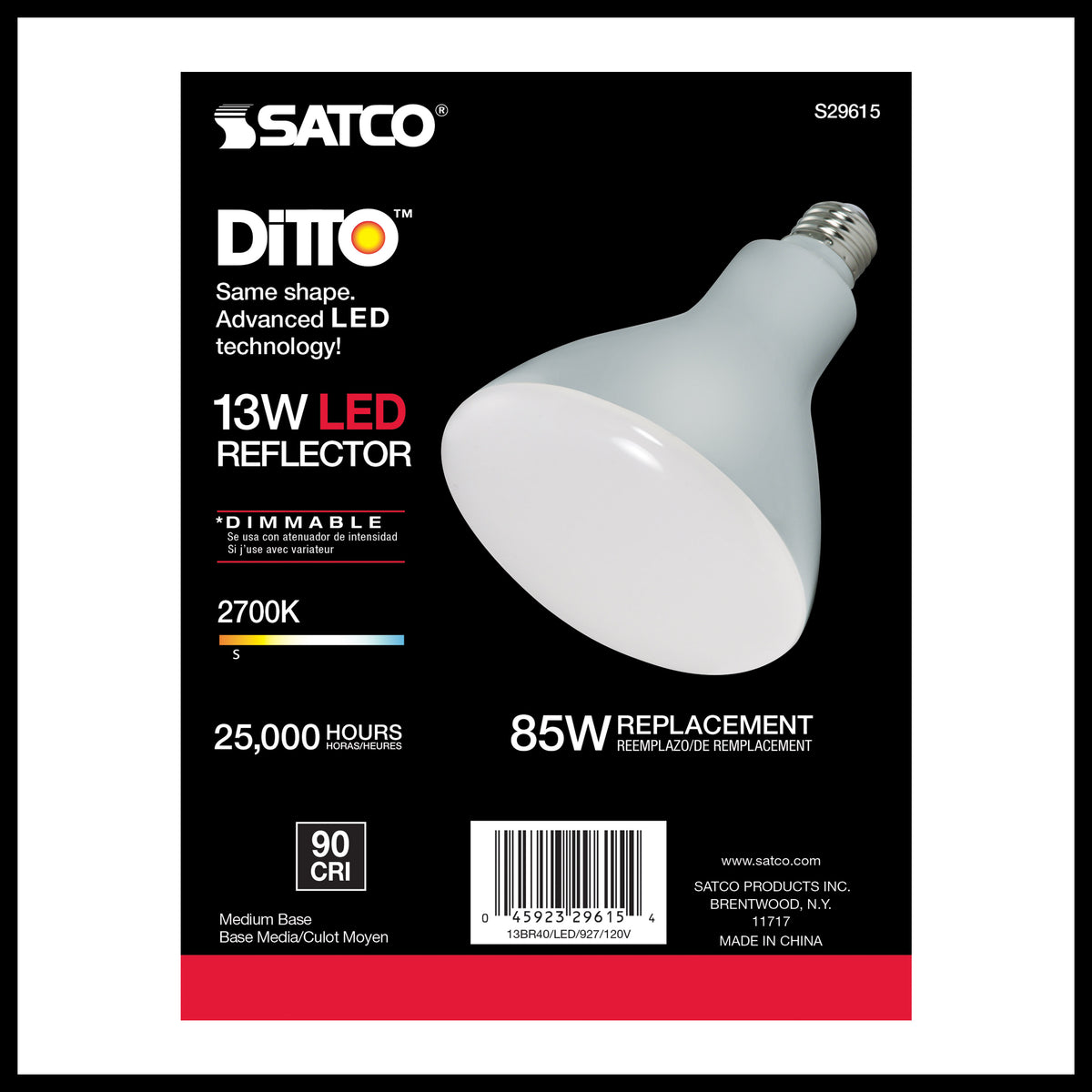 13 Watt - BR40 LED - 2700K - Medium base - 120 Volt