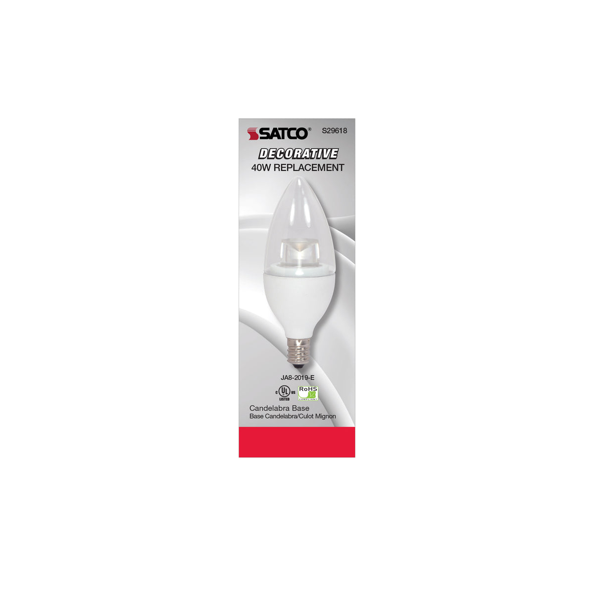 3.5 Watt LED Candle - 2700K - Candelabra base - 120 Volt