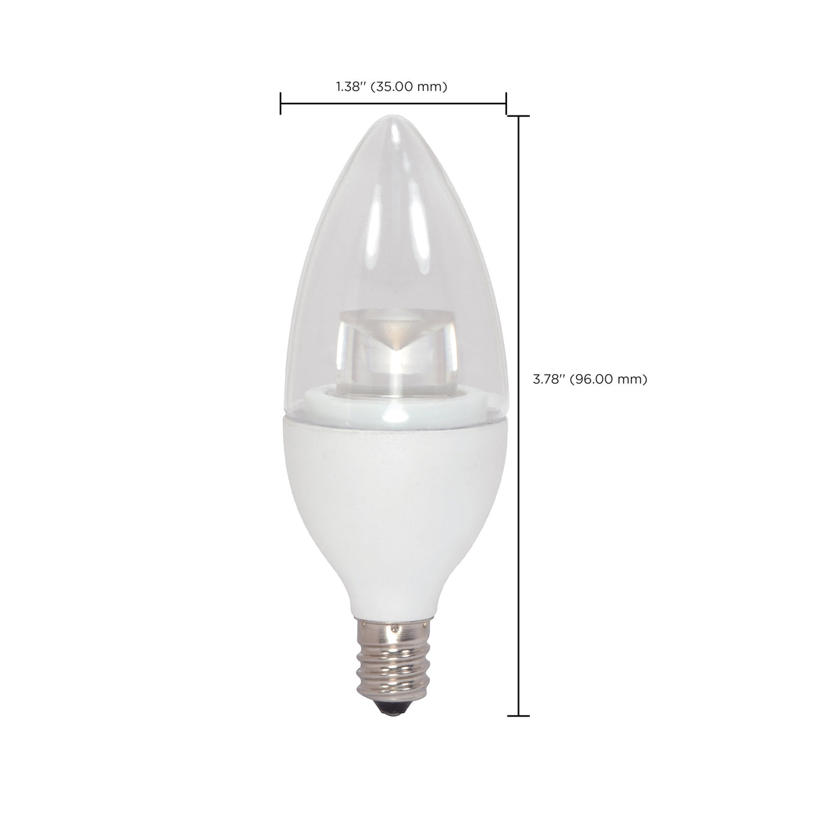 3.5 Watt LED Candle - 2700K - Candelabra base - 120 Volt