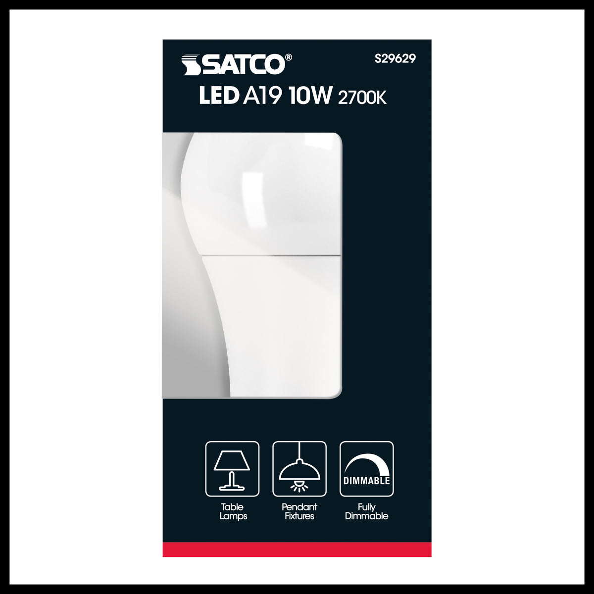 10 Watt - A19 LED - 2700K - Medium base - 240 deg. Beam Angle - 120 Volt