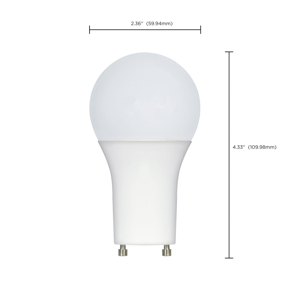9.8 Watt - A19 LED - 2700K - GU24 base - 220 deg. Beam Angle - 120 Volt