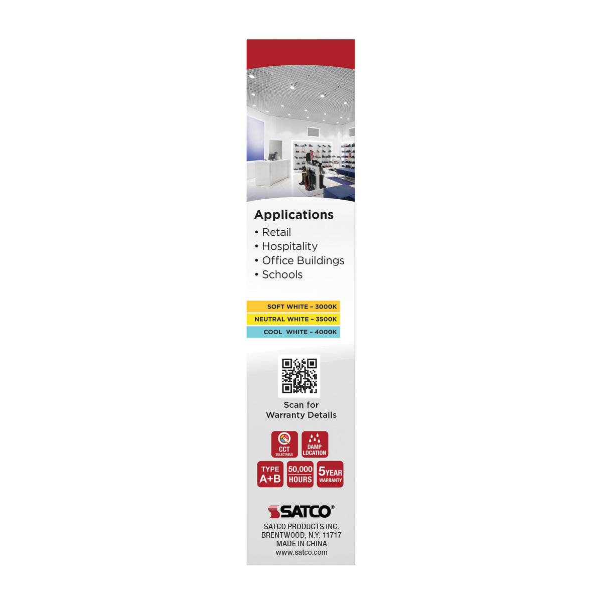 9.5 Watt LED PL - 30K/35K/40K CCT Selectable - G24q Base - Type A/B - 120-277 Volt