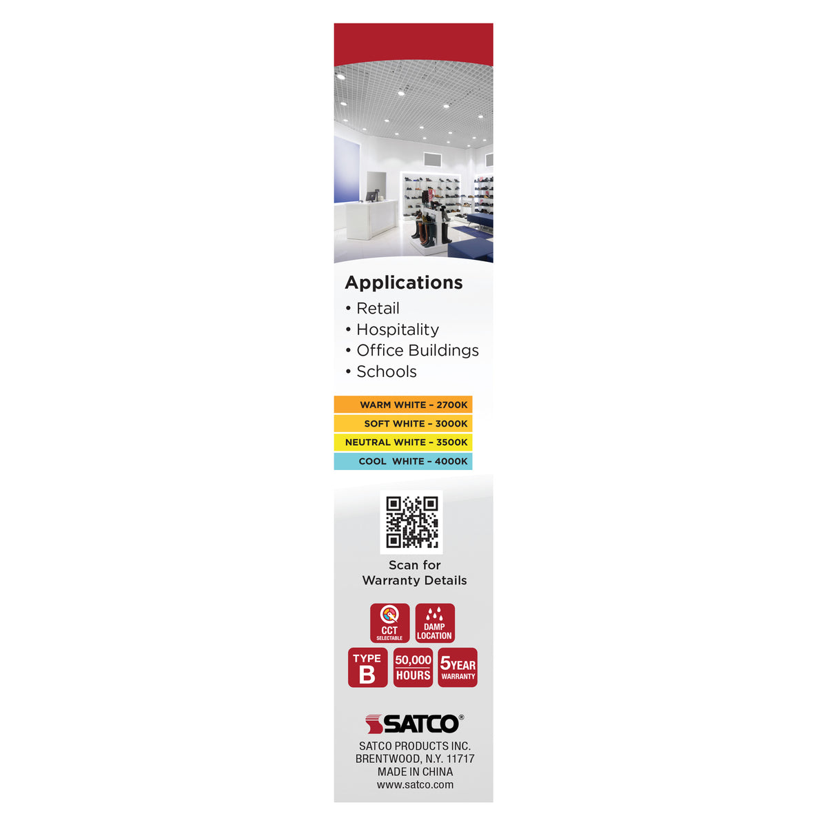 9 Watt LED PL - 27K/3K/35K/4K CCT Selectable - G24d Base - Type B - 120-277 Volt
