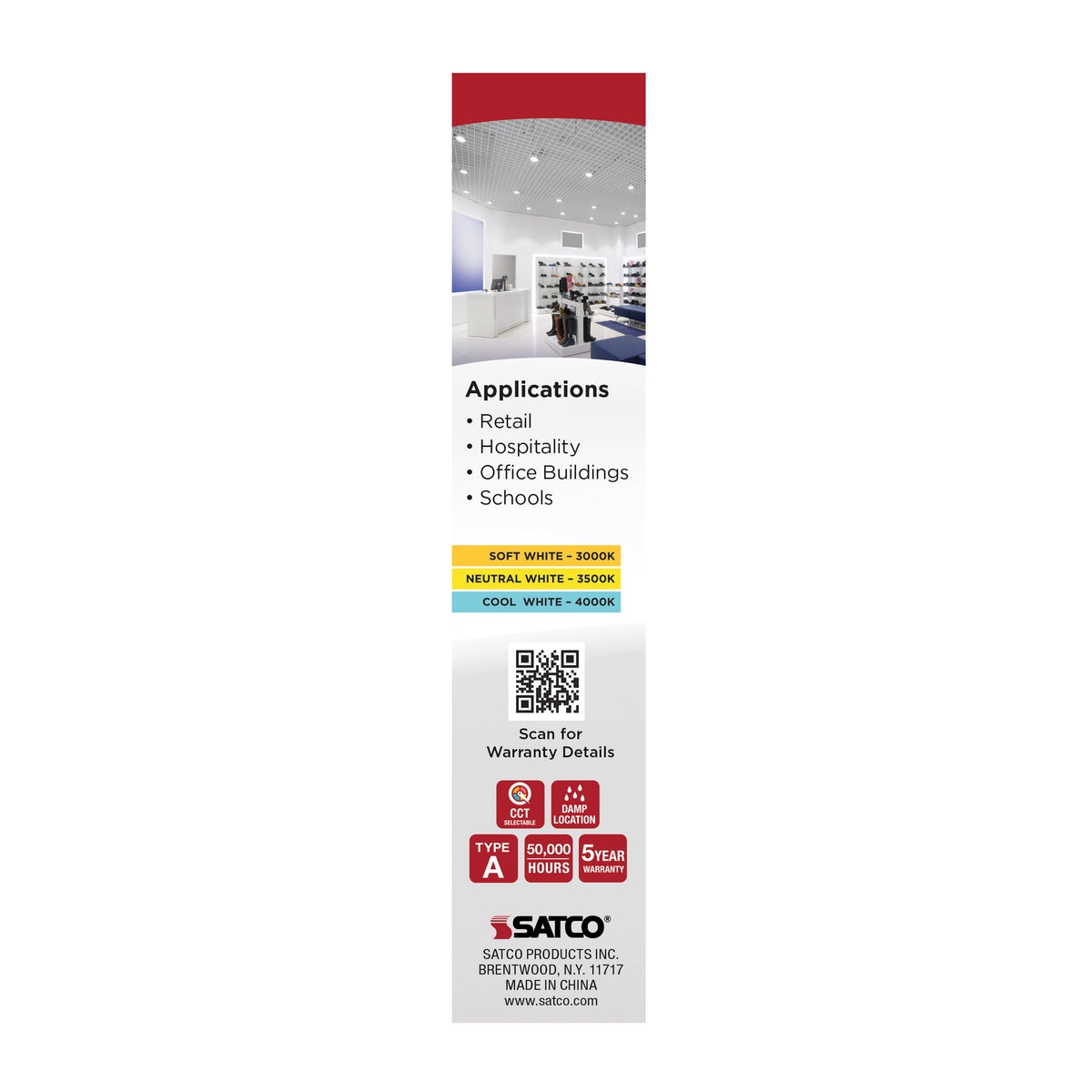 9.5 Watt LED PL - 30K/35K/40K CCT Selectable - G24q Base - Type A