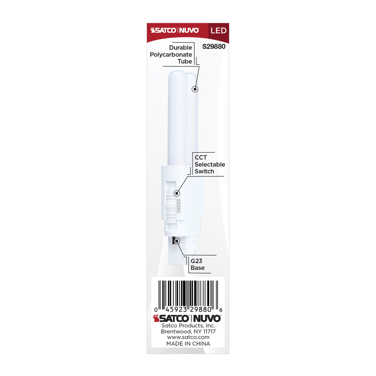 3 Watt PLS LED - 27K/3K/35K/4K/5K CCT - G23 Base - Omni - Type A/B - 120-277 Volt