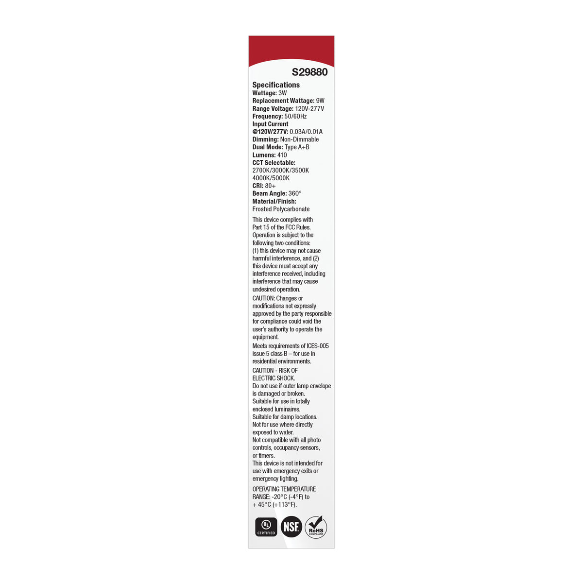 3 Watt PLS LED - 27K/3K/35K/4K/5K CCT - G23 Base - Omni - Type A/B - 120-277 Volt