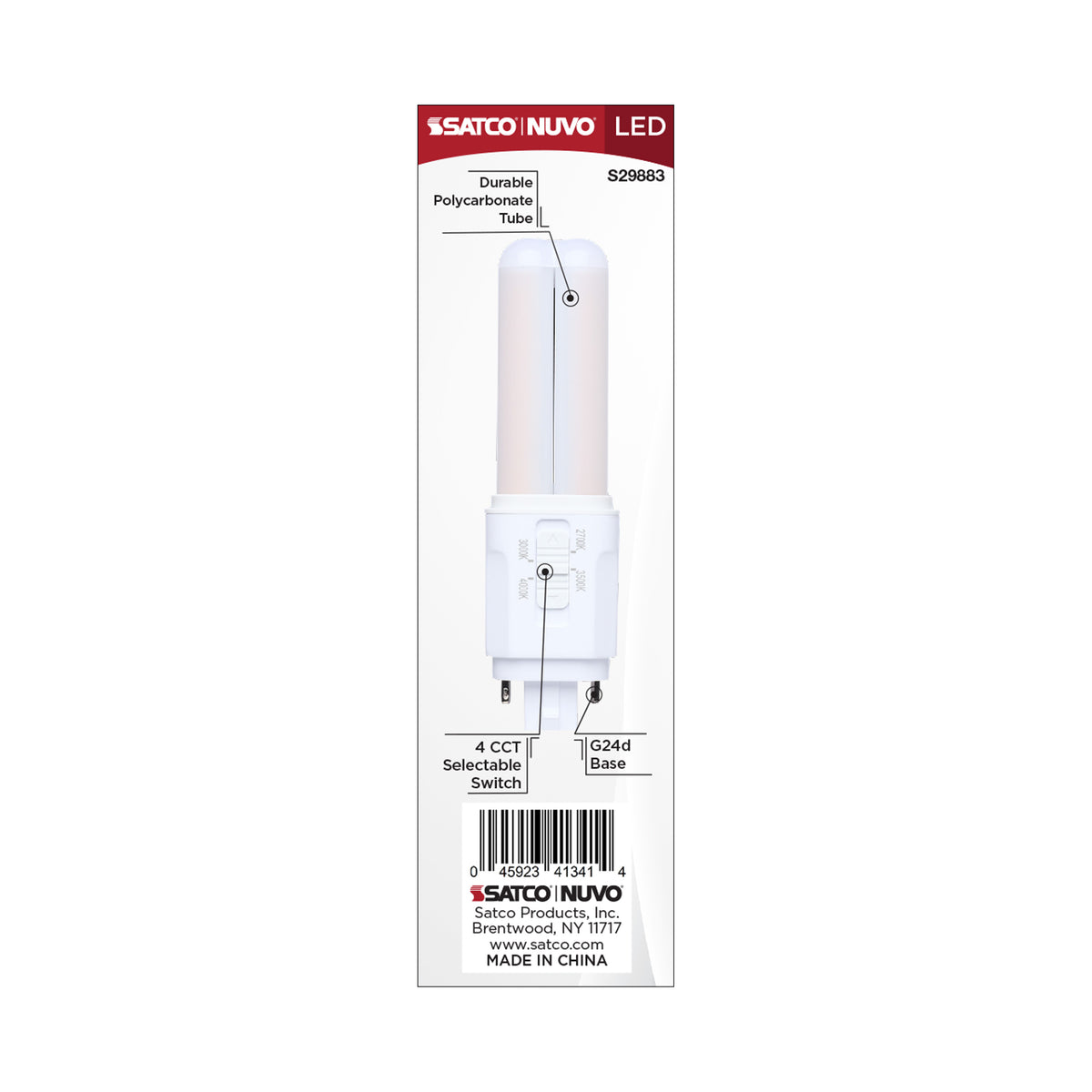 5.5 Watt PLC LED - 27K/3K/35K/4K CCT - G24d Base - Omni - Type A/B - 120-277 Volt