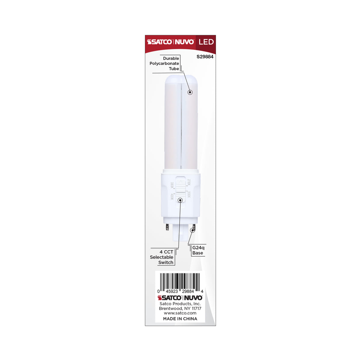 7 Watt PLC LED - 27K/3K/35K/4K CCT - G24q Base - Omni - Type A/B - 120-277 Volt